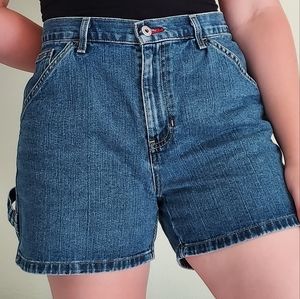 High Waisted Tommy Hilfiger Denim Cargo Shorts size12 (dark blue wash)